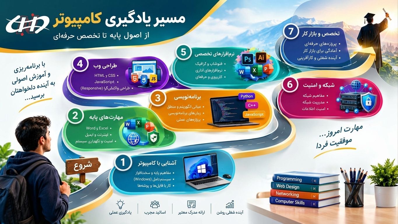 مسیر و نقشه راه یادگیری کامپیوتر